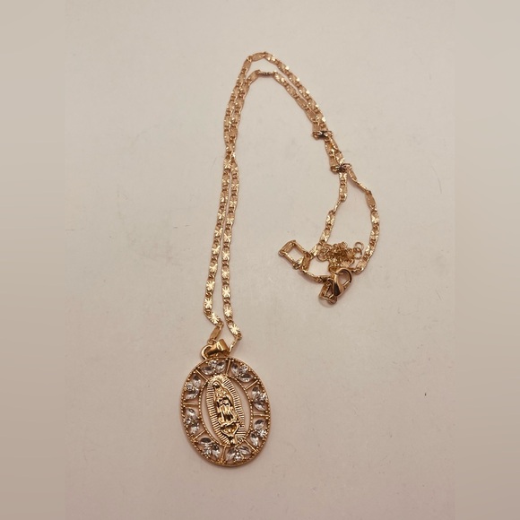 Gold plated necklace for women virgin Guadalupe design - Picture 3 of 4